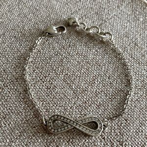 Brighton clear rhinestone infinity pattern chain bracelet.